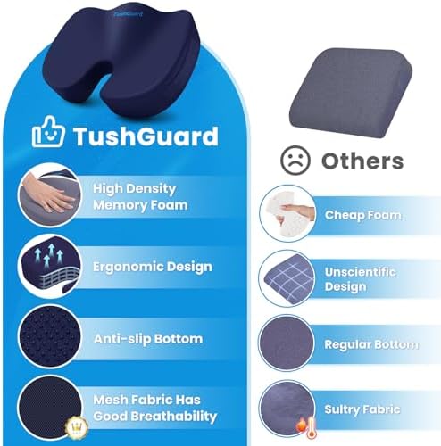 TushGuard Seat Cushion for Office Chair, Memory Foam Chair Cushion - Image 6