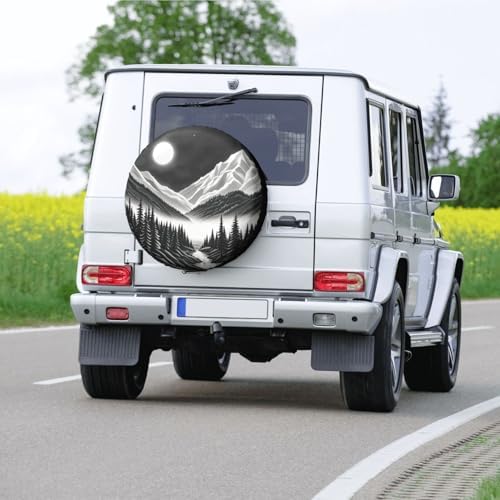 Mountain Lake Tree Landscape Spare Tire Cover Weatherproof Wheel Tire Cover - Image 6