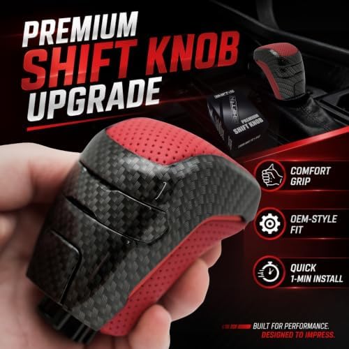 Red Leather Gear Shift Knob for Toyota Tacoma 2016-2021 TRD Pro - Image 7