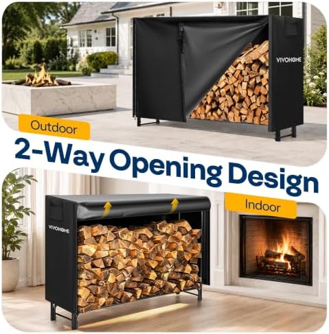 VIVOHOME 6ft Waterproof Outdoor Firewood Log Rack Cover - Image 6