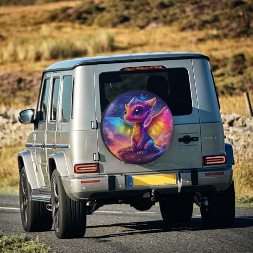 Spare Tire Cover for RV Camper, Colorful Fairy Dragon Tire Cover Protectors - Image 7
