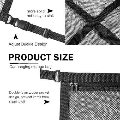 Upgrade Car Ceiling Cargo Net Pocket, 31.5" x 20.87" Strong Load Car Roof - Image 7