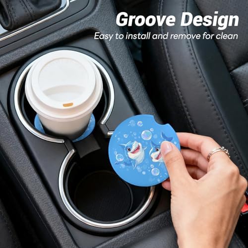 Car Cup Holder Ceramic Coasters 2 Pack, 2.56 in Anti Slip Absorbent Coaster - Image 7