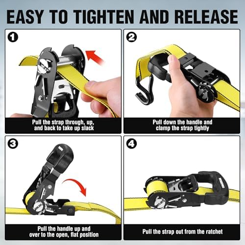 WORKPRO Ratchet Tie Down Straps, Fits - Image 7