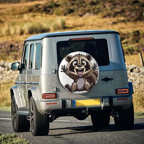 Funny Raccoon Spare Tire Cover Excited Racoon Wheel Protector - Image 7