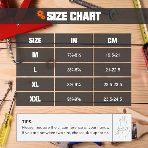HANDLANDY Work Gloves for Men & Women, Utility Mechanic Working Gloves Touch - Image 7