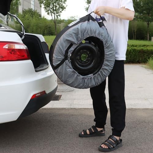GXYWADY 4X Gray Universal Fit Tire Totes, Seasonal Spare Tire Cover, Portable - Image 7