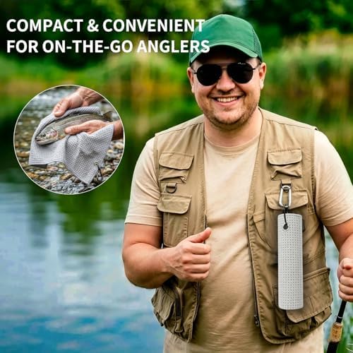 Fishing Towel with Clip, Hiking Towel, Golf Towel - Image 6
