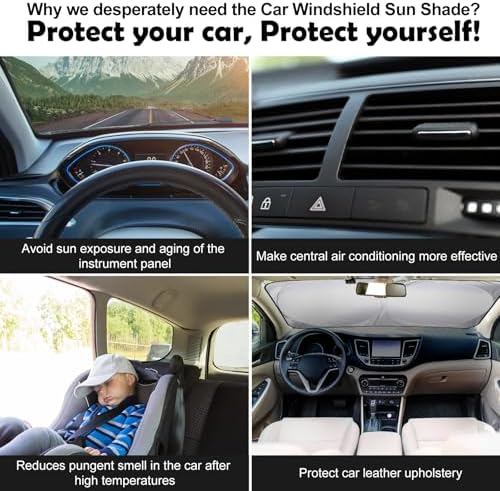 Moukeren 6 Pcs Car Windshield Sun Shade Set Front Rear Window - Image 7