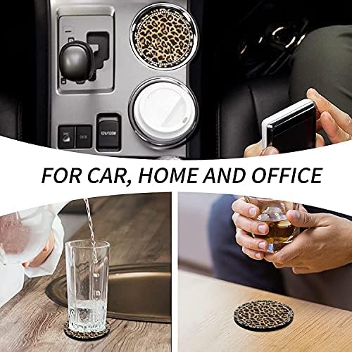 Leopard Print Bling Rhinestone Anti Slip Coasters - Image 6