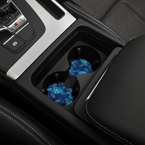 Sea Turtle Steering Wheel Cover 15in + 2 Car Cup Coasters - Image 7