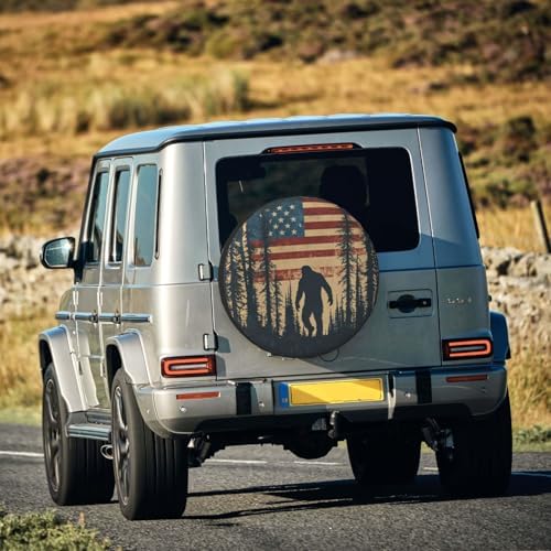 Spare Tire Cover for RV Camper, American Flag Bigfoot Sasquatch Tire Cover - Image 7