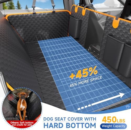Dog Car Seat Cover for Back Seat Waterproof Oxford Fabric, Hard Bottom Back - Image 2