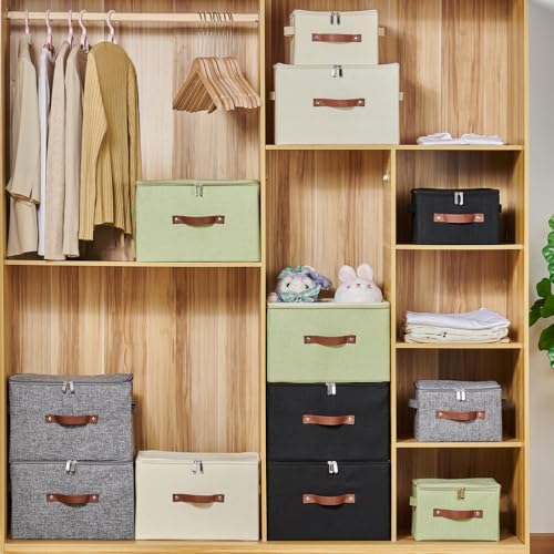 Storage Bins with Zipper Lids Decorative Lidded Baskets Boxes - Image 7