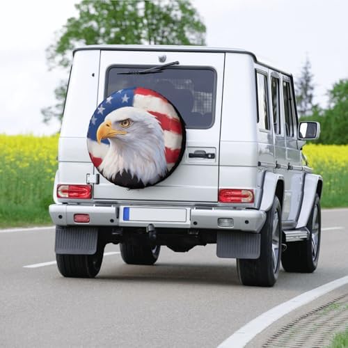 Eagle American Flag Spare Tire Cover Weatherproof Sun Protection Dust-Proof - Image 6