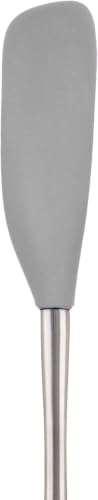 Tovolo Jar Spatula Silicone Long Stainless Steel Handle Scraper Spatula Oyster - Image 4