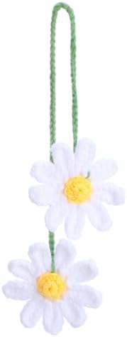 Ymapinc Crochet Car Accessories, Cute Hanging Rear View Mirror Decor Daisy by Unknown