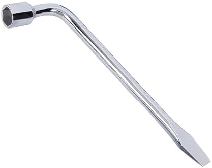 Car Spare Tire Wrench, 17mm L-Type Steel Hexagon Slotted End Socket Tire Repair by Norkmdi