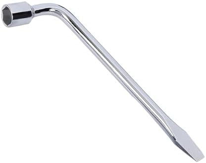 Car Spare Tire Wrench, 17mm L-Type Steel Hexagon Slotted End Socket Tire Repair by Norkmdi