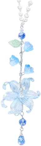 Lily Leaf Car Charm Blue Summer Waterlily Floral Suncatcher by LuneClat