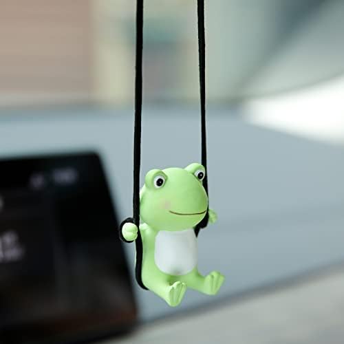 YGMONER Cute Swinging Frog Car Rear View Mirror Hanging Accessories Funny Car by YGMONER