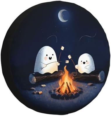 Ghost Roasting Marshmallows Spare Tire Cover Waterproof Wheel Cover 16 Inch by Unknown