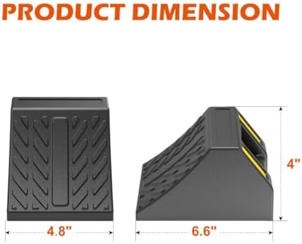 Heavy Duty Rubber Wheel Chocks 8 Packs, Premium Wheel Stopper - Image 2