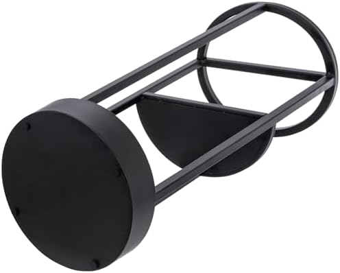 MyGift 20 Inch Tall Modern Round Matte Black Metal Freestanding Entryway - Image 7