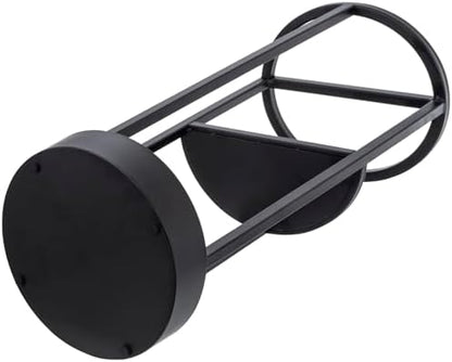 MyGift 20 Inch Tall Modern Round Matte Black Metal Freestanding Entryway - Image 7