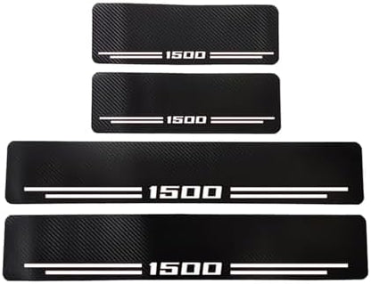 Carbon Fiber Textured Car Door Sill Protectors - Image 2