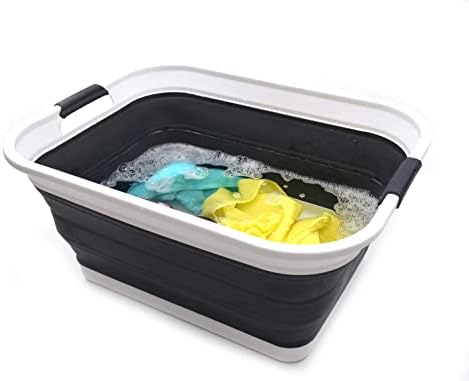 SAMMART 42L Set of 2 Collapsible Plastic Laundry Basket-Foldable Pop Up Storage - Image 7