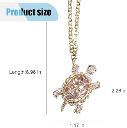 Crystal Diamond Turtle Car Pendant, Bling Funny Turtle Rear View Mirror Charm - Image 2