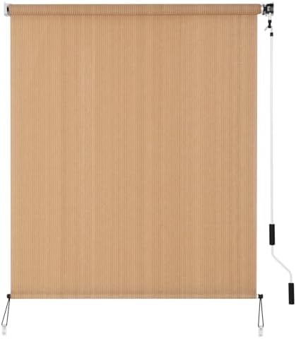 SMONTER Outdoor Sunshade Roller Shade 5'W x 8'H, Exterior Cordless Roll Up by SMONTER