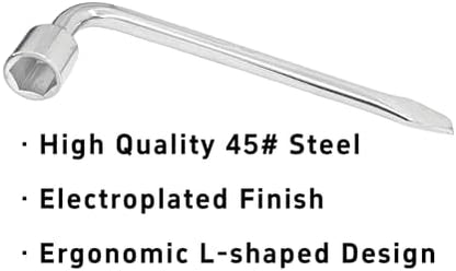 21mm Car Spare Tire Lug Wrench, Heavy Duty L-Type 45# Steel Repair Tool - Image 5