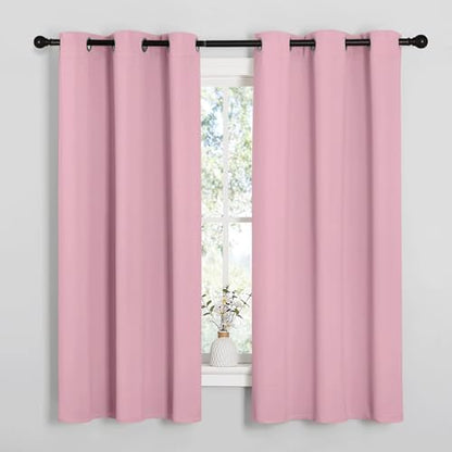 NICETOWN Window Curtain Panels, 1 Pair, 34 by 54-inch, Crystal Pink by NICETOWN