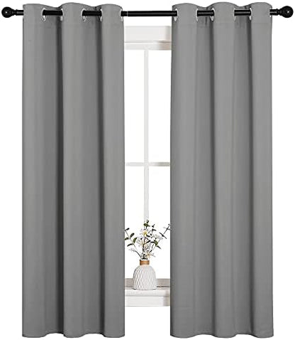 NICETOWN Silver Grey Blackout Curtain Panels, 2 Panels, W34 x L63-inch - Image 2