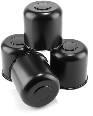 4Pcs 5.15" Stainless Trailer Wheel Center Caps, 4.95" H Matte Black - Image 2