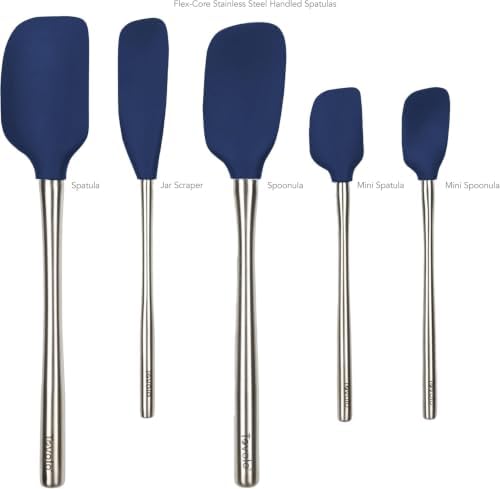 Tovolo Stainless Steel Handled Silicone Spatula Set of 5 Deep Indigo, - Image 3