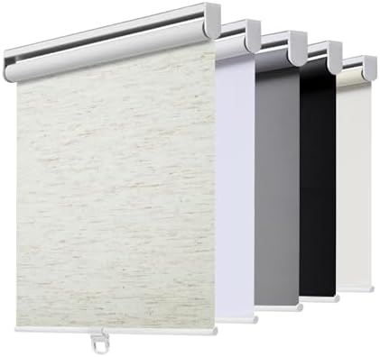 AOSKY Blackout Cordless Roller Shades, 34.5" W x 72" H, Linen Cream by AOSKY