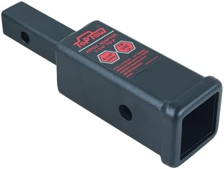 TOPTOW 64408 Trailer Hitch Receiver Adapter 1-1/4" to 2", Extender to 6-1/4" by TOPTOW