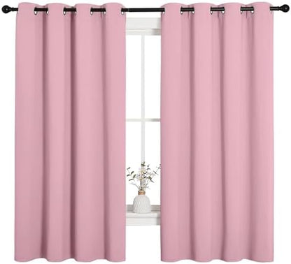 NICETOWN Bedroom Blackout Curtain Panels 1 Pair 55 by 68-inch Crystal Pink - Image 2