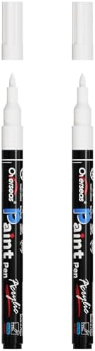 Overseas 2 Pack White Acrylic Paint Pens Paint Markers Extra Fine Tip by Overseas