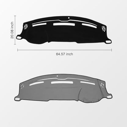 KUST Black Dash Cover for 2009-2018 Dodge Ram 1500 2500 3500 Non-Slip Dashboard - Image 2