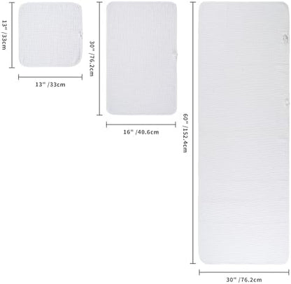 POLYTE 430 GSM Poly Blend Microfiber Quick Dry Waffle Bath Towel Set of 6 - Image 2
