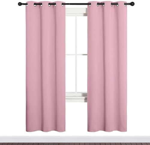 NICETOWN Bedroom Curtain Panels, 1 Pair, 34 by 72-inch, Crystal Pink - Image 2