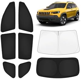 KUST Car Window Shades for Jeep Cherokee 2014-2023 Windshield Sun Shade Side by KUST
