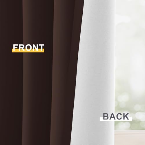 Yakamok Brown 100% Blackout Curtain Panels 63 inches, 2 Panels - Image 6