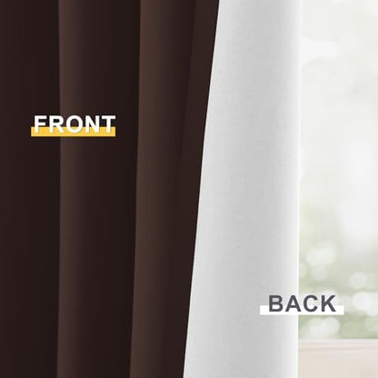 Yakamok Brown 100% Blackout Curtain Panels 63 inches, 2 Panels - Image 6