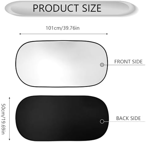 Car Rear Window Sun Shade, 39.37"x19.76" 210T Titanium Silver Foldable Sun Shade - Image 2