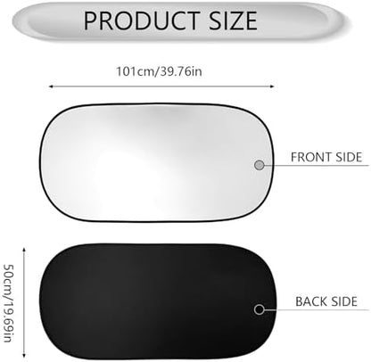 Car Rear Window Sun Shade, 39.37"x19.76" 210T Titanium Silver Foldable Sun Shade - Image 2